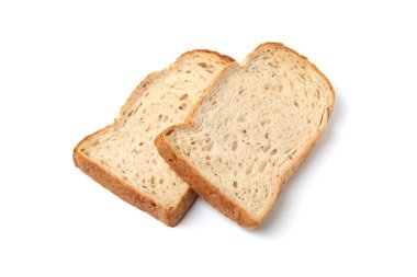 beyaz arka plan üzerinde izole ceviz ile Ekmek tost dilimleri