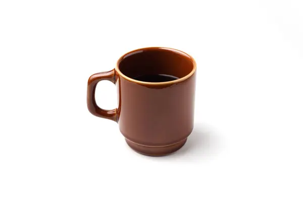 Tasse de café chaud noir isolé sur fond blanc — Photo