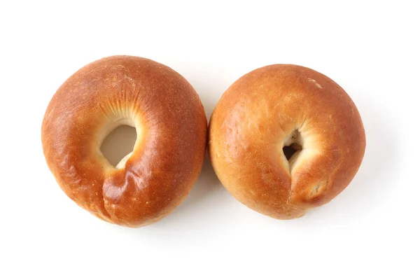 Plain bagels bread on white background — Stock Photo, Image