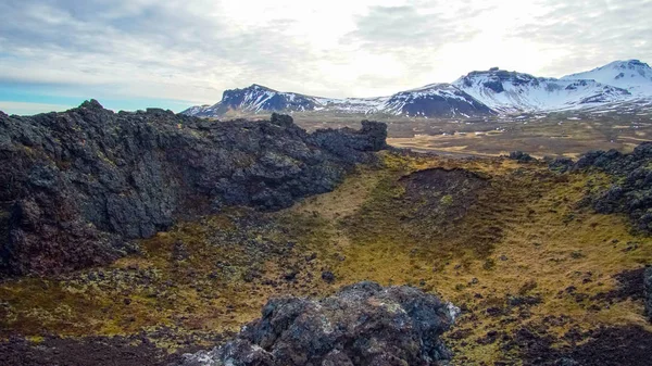 Islandia Campo Paisaje Volcánico Cráter Del Volcán — Foto de Stock