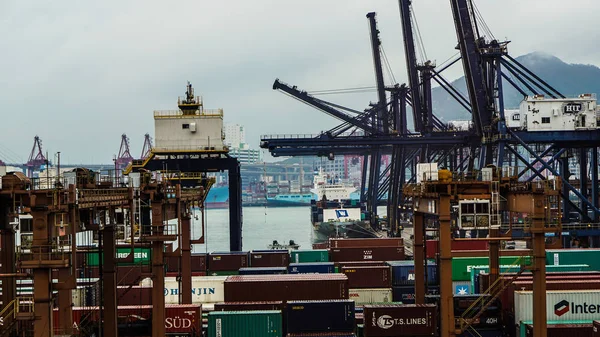 Hong Kong Avril 2016 Quai Expédition Fret Grue Principal Port — Photo