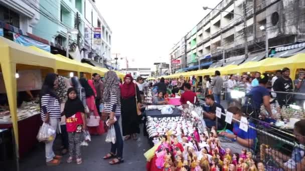 Krabi Thailand Juni 2016 Krabi Avondmarkt Toeristische Bestemming — Stockvideo