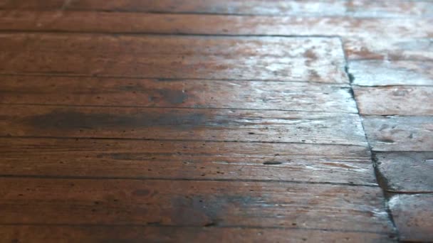 Old Beautiful Wood Floor Europe House Texture Motion Video — Stock Video