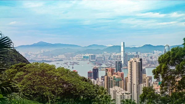 Primo Piano Dell Edificio Commerciale Abitativo Hong Kong — Foto Stock