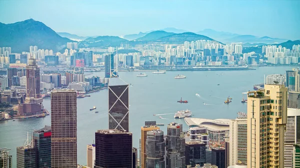 Primo Piano Dell Edificio Commerciale Abitativo Hong Kong — Foto Stock