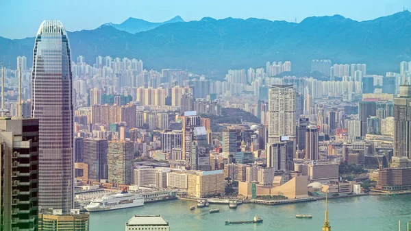 Primo Piano Dell Edificio Commerciale Abitativo Hong Kong — Foto Stock