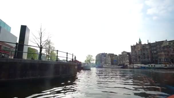 Amsterdam Nederland April 2017 Uitzicht Het Platform Stad Amsterdam Uit — Stockvideo