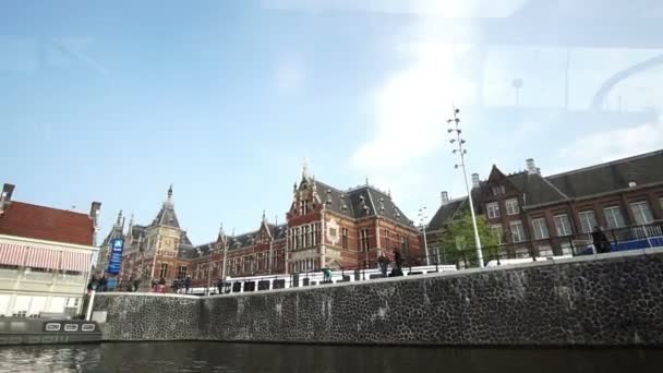 Amsterdam Holandia Kwietnia 2017 Amsterdam City Architektury Widok Turystyczny Rejs — Wideo stockowe