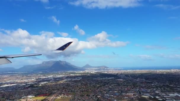 Afrique Sud Table Montagne Vue Avion Atterrissage — Video