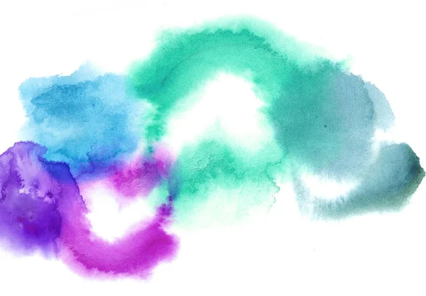 Mojado Colorido Acuarela Spot Elementos Ilustración Con Espacio Copia — Foto de Stock