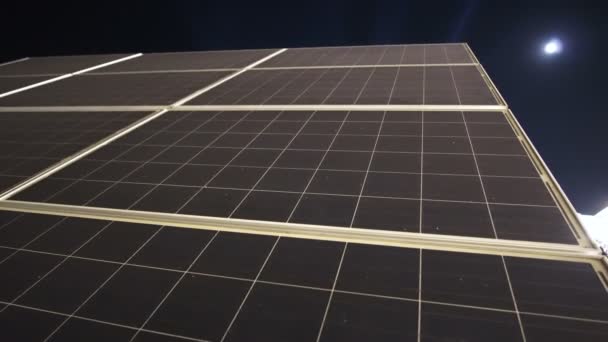 Los Paneles Solares Las Células Falta Noche Del Problema Del — Vídeo de stock