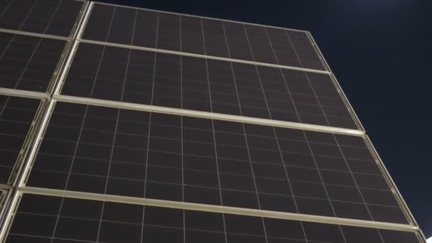 Painéis Solares Pilha Falta Noite Problema Armazenamento Energia — Vídeo de Stock