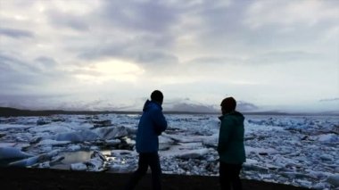 Timelapse turist buzul Lagoon İzlanda
