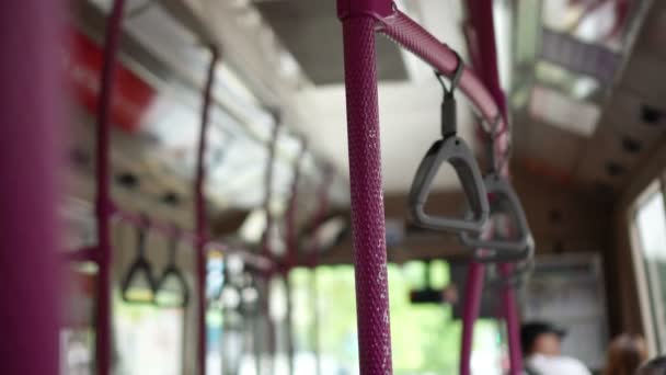 Singapore Bus Interieur Gute Öffentliche Verkehrsmittel — Stockvideo