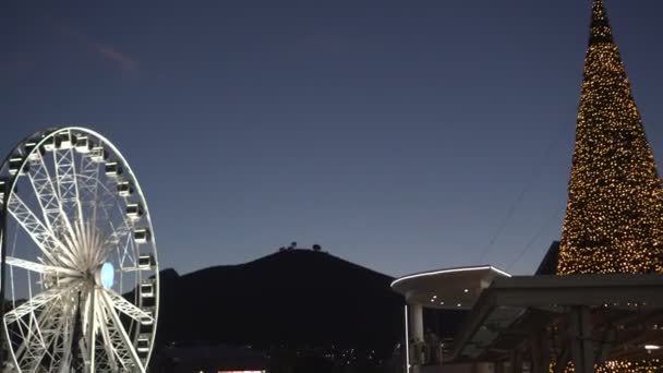 Cape Town Afrique Sud Jan 2019 Waterfront Nuit Nouvel Décoration — Video