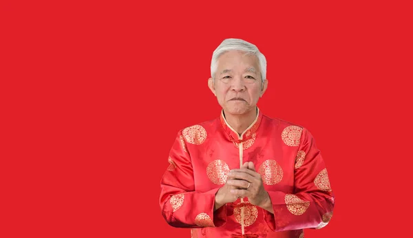 Chinees senior Chinees Nieuwjaar viering — Stockfoto