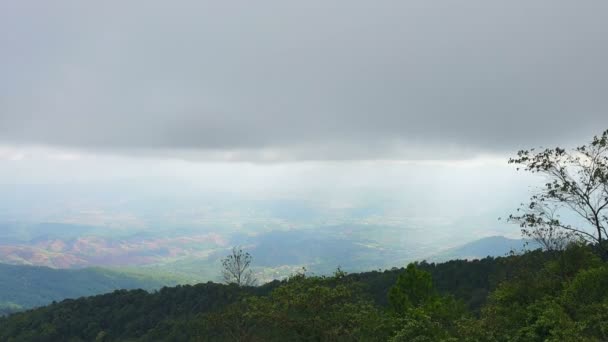 Paisagem Montanha Alta Vista Nublada Natureza Tailândia — Vídeo de Stock