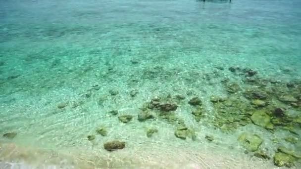 Bela Vista Ampla Abgle Maldivas Oceano Câmera Lenta — Vídeo de Stock