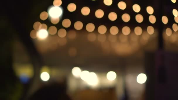 Blur Festival Lights Garland Event Night — Stock Video
