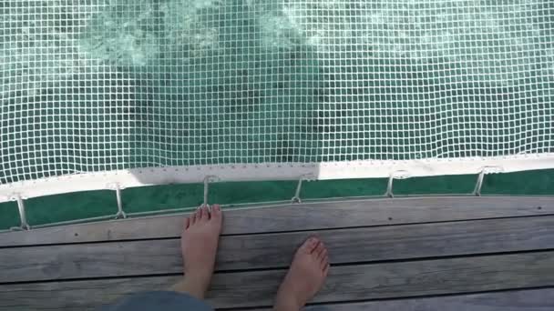 Pov Maldives Sea Net Seat View — Stock Video