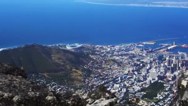 Cape Town Republika Południowej Afryki Widok Góry Stołowa — Wideo stockowe