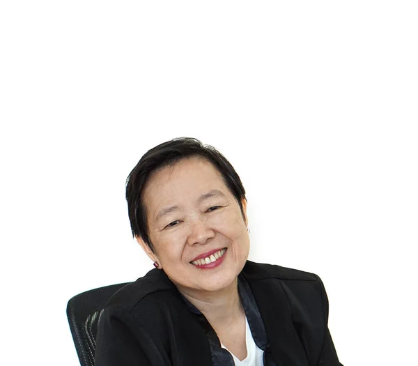 Happy Asian Senior Executive Businesswoman Smiling Happy Lifestyle — Stock Photo, Image