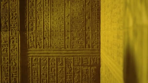 Αρχαία Ιερογλυφικά Αιγυπτιακό Ηλιακό Ημερολόγιο Στο Ναό Kom Ombo — Αρχείο Βίντεο