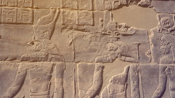 Egyiptom Philae Templom Hieroglifa Isten Gravírozott Gyönyörű Történelmi Művészet Aswan — Stock Fotó