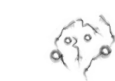 Mürekkep sulandırılmış çizgiler, küpe takan kadın yüzü gibi.