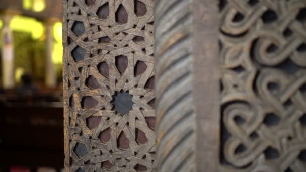 Egypt Isalamic Architecture Details Door Decoration Beautiful Patterns — Stock Video