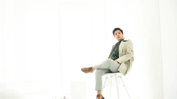 Asian lgbt tomboy woman professional fashion suit equality at work place
