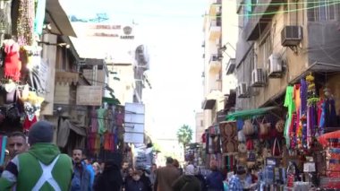 Kahire, Mısır 14 Aralık 2019 Han pazar pazarı turist yerel alışveriş merkezi mimarisi merkezi