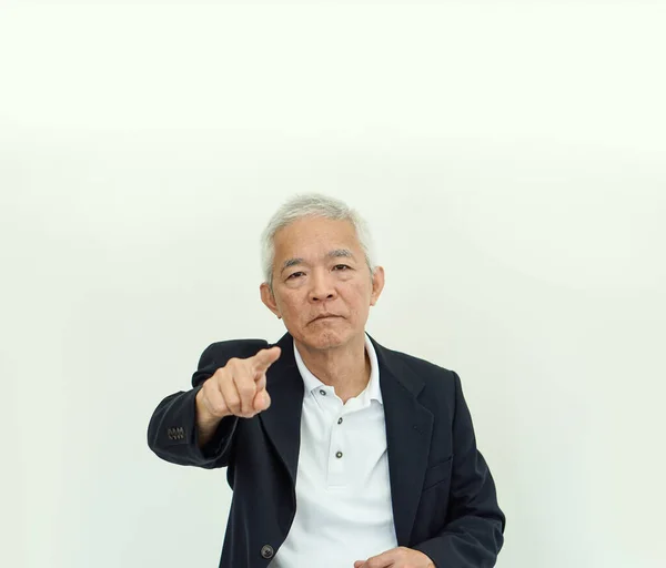 Asiatische Senior Ältere Geschäftsinhaber Mann Wütend Frustread Stress Für Fehler — Stockfoto