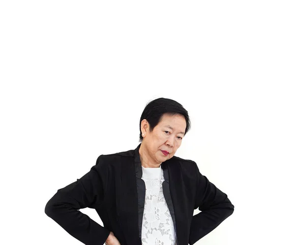 Stressed Frustreaded Asian Senior Elder Woman Business Owner Mistake Problem — Stock Photo, Image