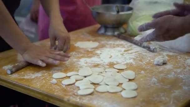 Fabricación Dim Sum Fabricación Albóndigas Sopa Boa Larga Xiao — Vídeo de stock