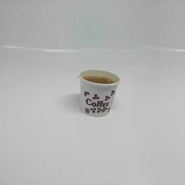 Tea Paper Cup Coffee Paper Cup Tea White Background — Stock Photo, Image