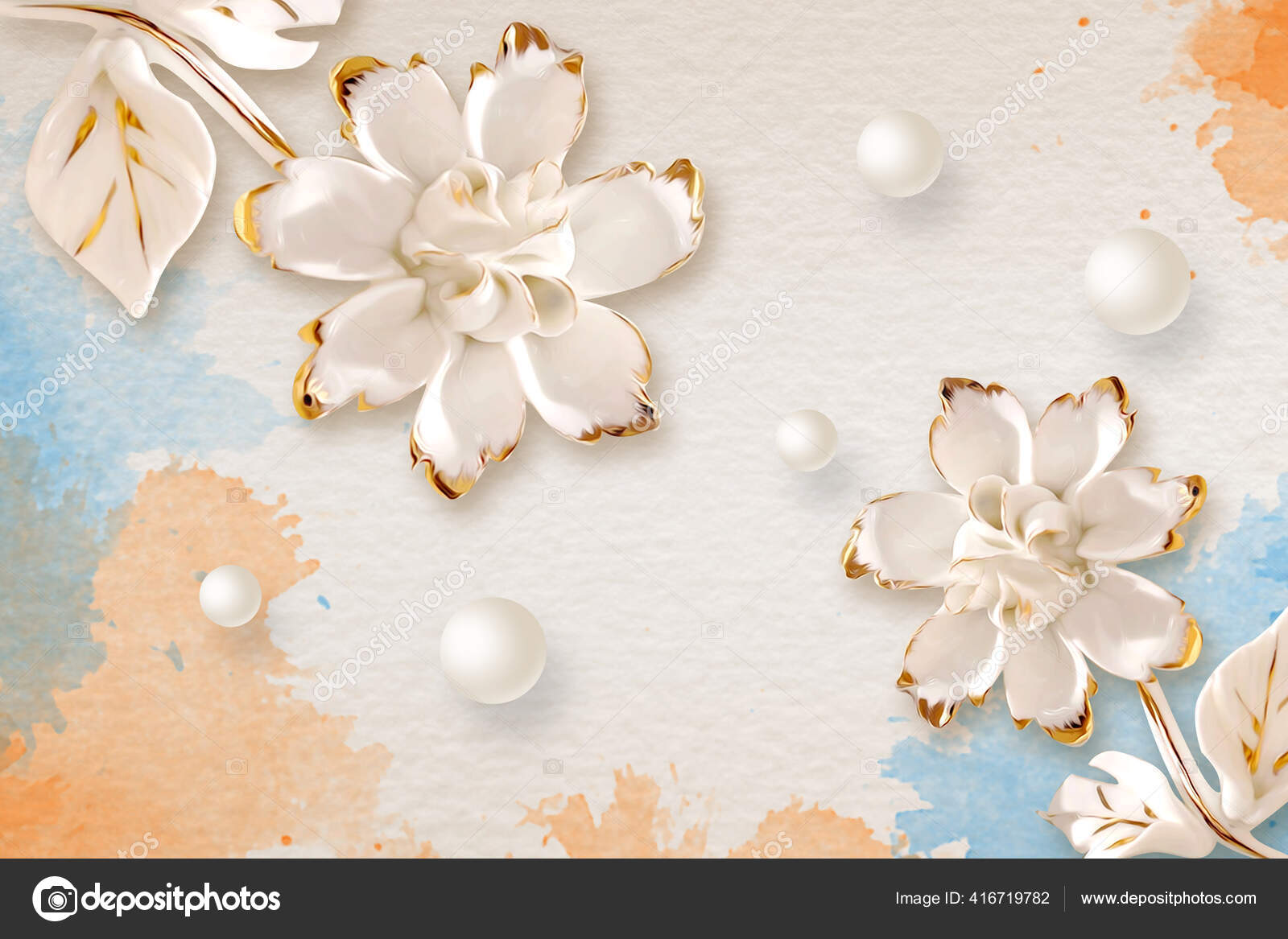 Wallpaper Design White Flower Colorful Background Stock Photo by  ©jaydeep074 416719782