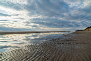 Bahar manzara. Ob rezervuar üzerinde eriyen kar. Rusya, Sibirya, Novosibirsk bölgesi.