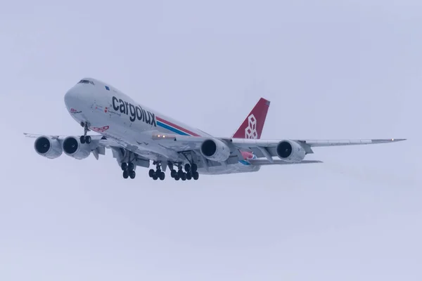 Novossibirsk Russie Mars 2018 Boeing 747 8R7 Vca Approches Cargolux — Photo