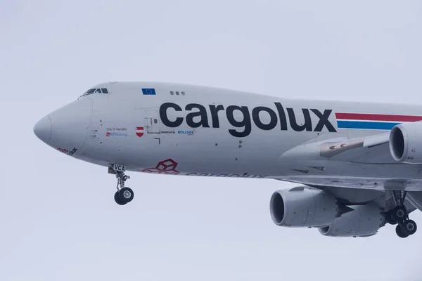 Novosibirsk Rusland Maart 2018 Boeing 747 8R7 Vca Cargolux Benaderingen — Stockfoto