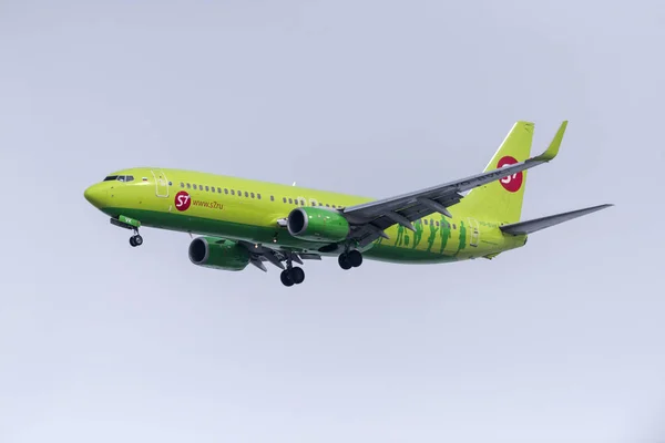 Nowosybirsk Rosja Marca 2018 Boeing 737 8Gj Bvk Airlines Podejścia — Zdjęcie stockowe