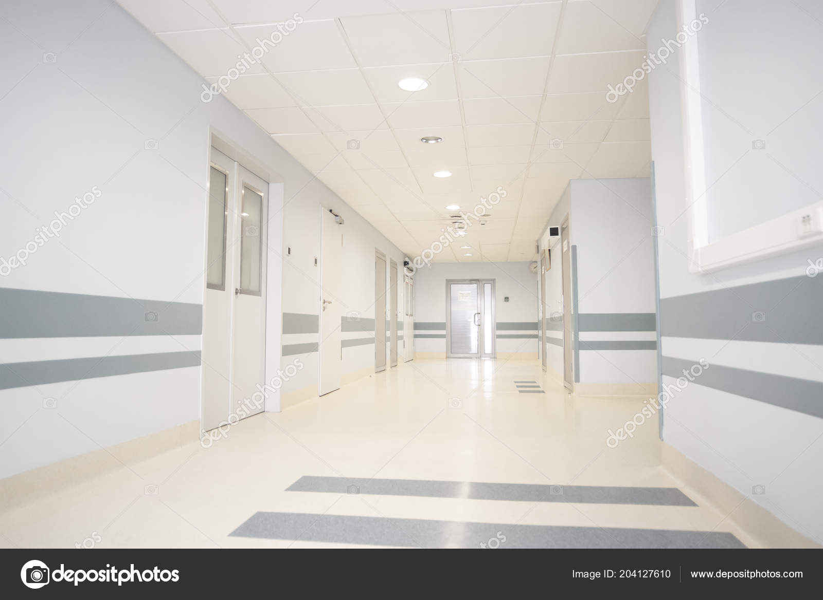 Corridor Hospital Lit Bright Natural Light Decorated Modern