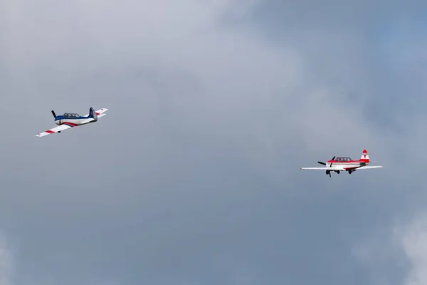 Novosibirsk Russia August 2018 Long Angle View Group Yak Aircraft — Stock Photo, Image