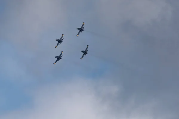 Novosibirsk Rusland Augustus 2018 Aerobatic Team Russ Vliegtuigen Albatross Voert — Stockfoto