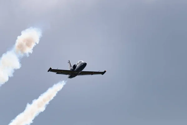 Novosibirsk Rusya Federasyonu Ağustos 2018 Akrobasi Ekibi Russ Albatros Uçakta — Stok fotoğraf