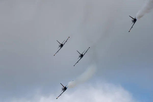 Novosibirsk Rússia Agosto 2018 Equipe Aeronáutica Russ Avião Albatross Executa — Fotografia de Stock