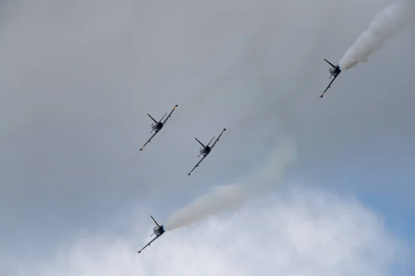 Novosibirsk Rússia Agosto 2018 Equipe Aeronáutica Russ Avião Albatross Executa — Fotografia de Stock