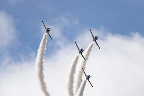 Novosibirsk Rusland Augustus 2018 Aerobatic Team Russ Vliegtuigen Albatross Voert — Stockfoto