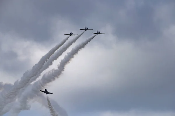 Novosibirsk Rusia Agosto 2018 Equipo Acrobático Russ Avión Albatross Realiza — Foto de Stock