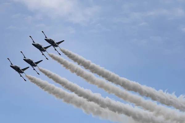 Novosibirsk Rusland Augustus 2018 Aerobatic Team Russ Vliegtuigen Albatross Voert — Stockfoto